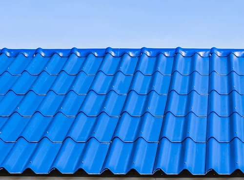 Blue tile roof